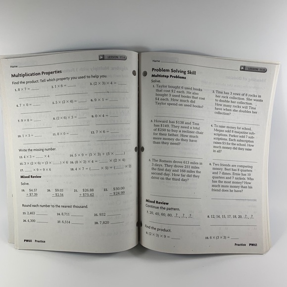 Harcourt Math Grade 3 Practice Workbook - Picture 8 of 8